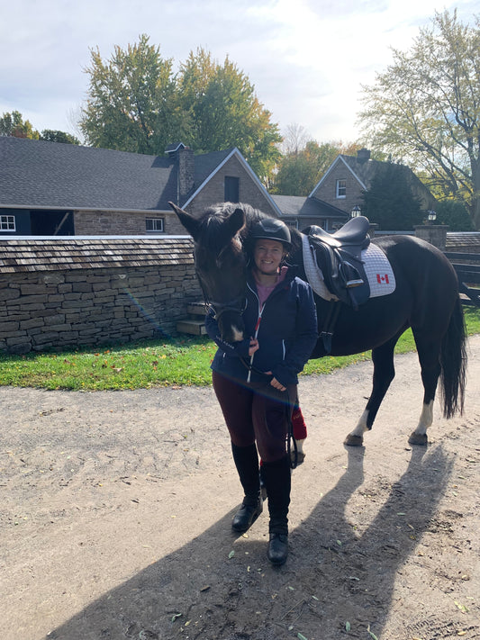 Adrienne Schmitke and dressage horse, positive reinforcement