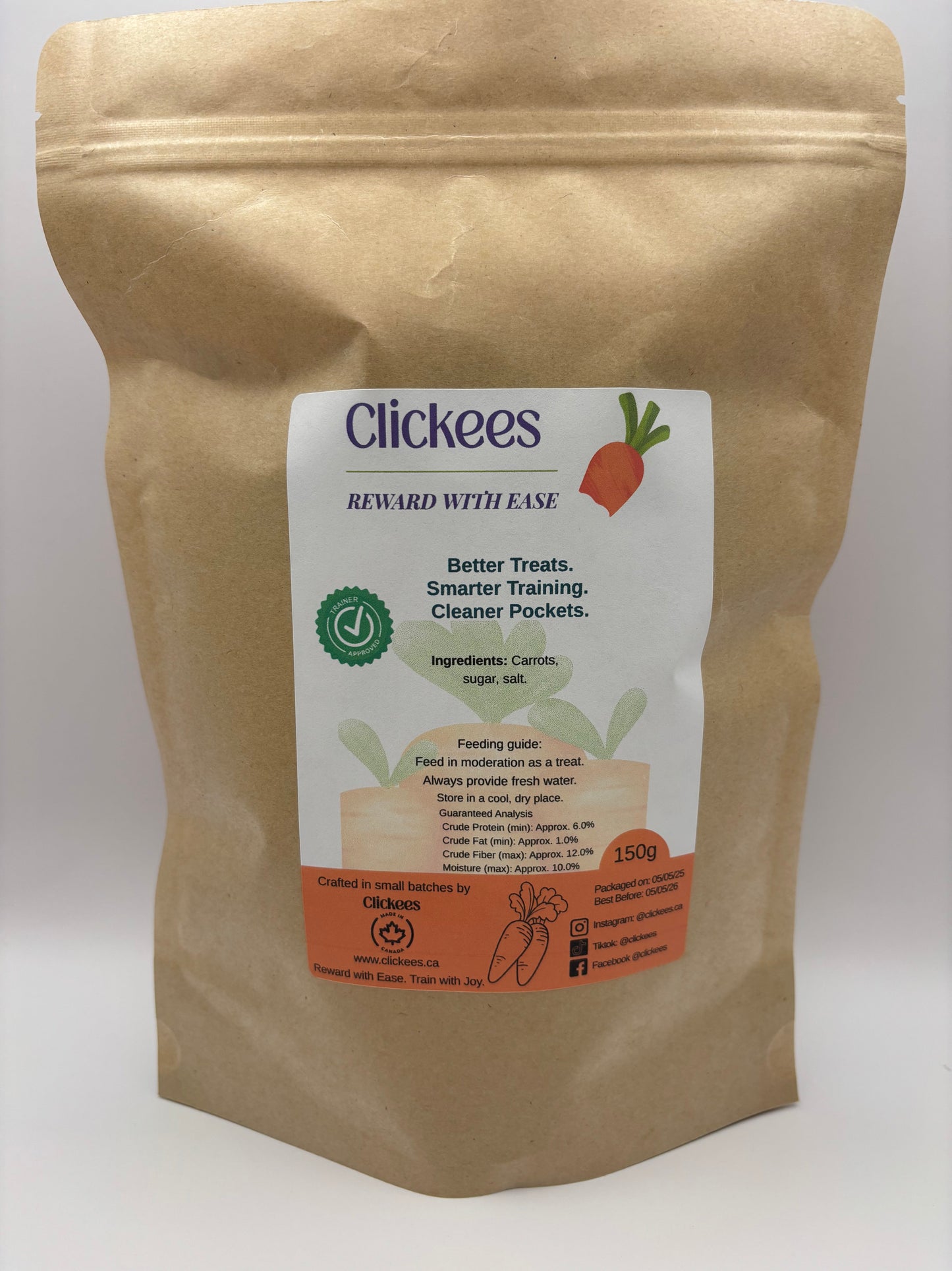 Sweet + Salty Clickees Carrot Horse Treats