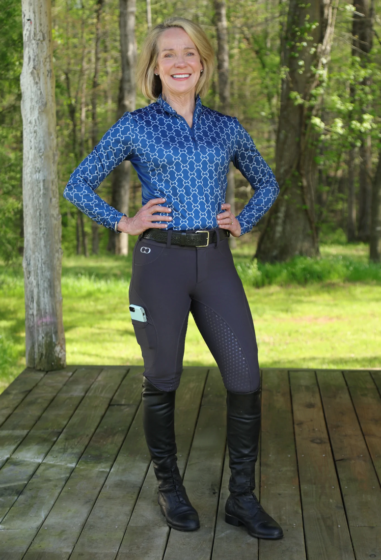 Cool and Comfortable Technical Riding Shirt in Blue and White